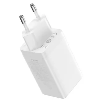 Adaptor de încărcare rapidă Baseus GaN5 Pro 2x USB-C   USB-A 65W alb