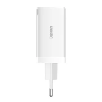 Adaptor de încărcare rapidă Baseus GaN5 Pro 2x USB-C   USB-A 65W alb