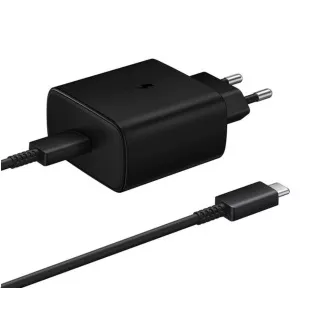Încărcător de călătorie Samsung EP-T4510XBE, încărcare rapidă 45W, USB-C   cablu de date USB-C, negru