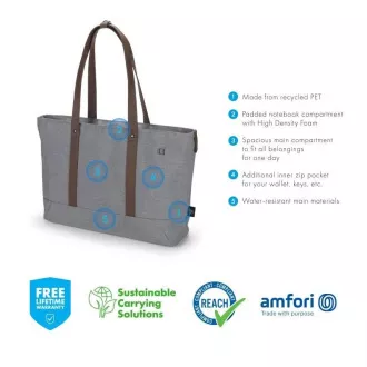 DICOTA Shopper Eco MOTION 13-14.1\" gri deschis