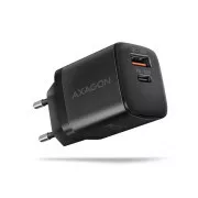 AXAGON ACU-PQ30, încărcător de rețea Sil 30W, 2x porturi (USB-A + USB-C), PD3.0/PPS/QC4+/SFC/AFC/Apple, negru