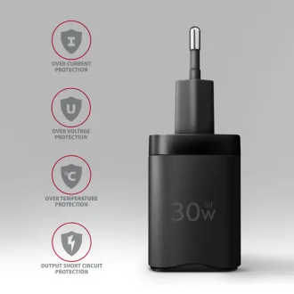 AXAGON ACU-PQ30, încărcător de rețea Sil 30W, 2x porturi (USB-A + USB-C), PD3.0/PPS/QC4+/SFC/AFC/Apple, negru