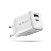 AXAGON ACU-PQ30W Încărcător de alimentare 30W, 2x port (USB-A   USB-C), PD3.0/PPS/QC4 /SFC/AFC/Apple, alb