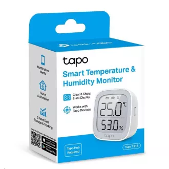 Monitor inteligent de temperatură și umiditate TP-Link Tapo T315 cu ecran LCD de 2,7" Monitor inteligent de temperatură și umiditate TP-Link Tapo T315 cu ecran LCD de 2,7"