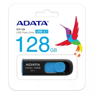 ADATA Flash Drive 256GB UV128, USB 3.1 Dash Drive (R:90/W:40 MB/s) negru/albastru