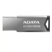 ADATA Flash Drive 256GB UV350, USB 3.2 Dash Drive, metal cu textură argintiu închis