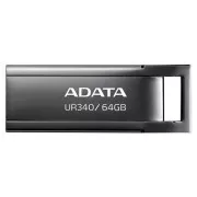 ADATA Flash Drive 64GB UR340, USB 3.2 Dash Drive, negru lucios metalic