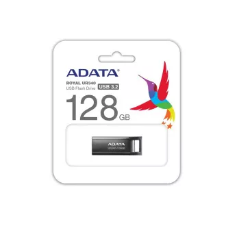 ADATA Flash Drive 128GB UR340, USB 3.2 Dash Drive, negru lucios metalic