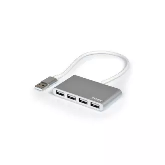 PORT USB HUB, 4x USB 2.0, gri