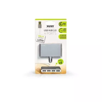 PORT USB HUB, 4x USB 2.0, gri