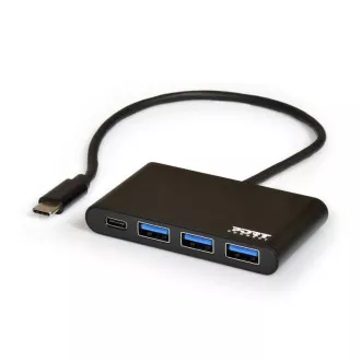 PORT USB-C HUB, 3x USB 3.0 1x USB-C, negru PORT USB-C HUB, 3x USB 3.0 1x USB-C, negru
