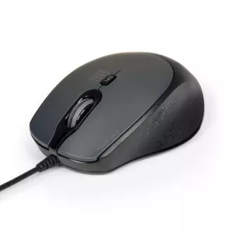 Mouse optic PORT SILENT, USB-A/USB-C, 3600 DPI, negru