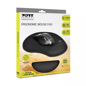 Mouse pad cu gel PORT, negru