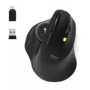 Mouse ergonomic fără fir PORT ERGONOMIC TRACKBALL, 2, 4 Ghz & Bluetooth, USB-A/C, negru