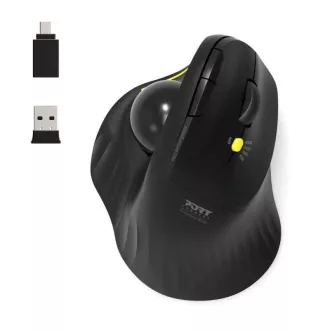 Mouse ergonomic fără fir PORT ERGONOMIC TRACKBALL, 2, 4 Ghz & Bluetooth, USB-A/C, negru Mouse ergonomic fără fir PORT ERGONOMIC TRACKBALL, 2, 4 Ghz & Bluetooth, USB-A/C, negru