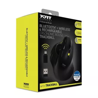 Mouse ergonomic fără fir PORT ERGONOMIC TRACKBALL, 2, 4 Ghz & Bluetooth, USB-A/C, negru Mouse ergonomic fără fir PORT ERGONOMIC TRACKBALL, 2, 4 Ghz & Bluetooth, USB-A/C, negru