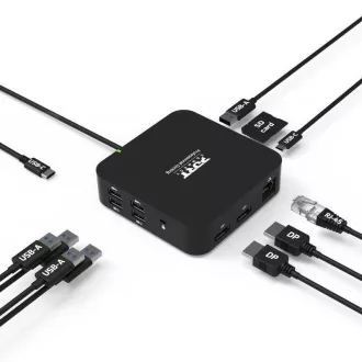 Stație de andocare PORT USB-C 10v1, 2x4K Display Port, 5x USB-A, USB-C 85W PD, Ethernet, SD Stație de andocare PORT USB-C 10v1, 2x4K Display Port, 5x USB-A, USB-C 85W PD, Ethernet, SD