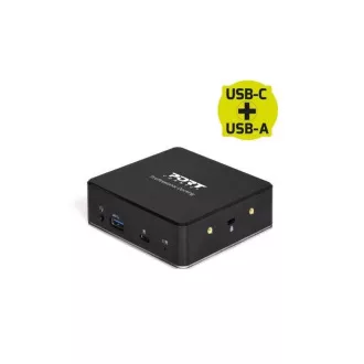 Stație de andocare PORT 8in1 USB-C, USB-A, dual video, HDMI, Ethernet, audio, USB 3.0