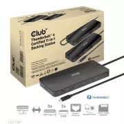 Stație de andocare Club3D USB-C 11v1, 2xDP, 3xUSB-C, 3xUSB, 1xRJ45, cititor de carduri SD, neagră