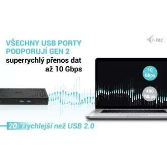 i-tec USB 3.0 / USB-C / Thunderbolt, 3x 4K Docking Station Gen 2   PD 100W