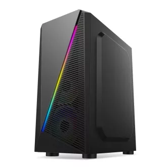 Carcasă 1stCOOL SHARK 2, middle tower, AU, USB 3.0, fără sursă de alimentare, ventilator RGB, panou lateral transparent, negru