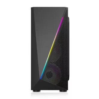 Carcasă 1stCOOL SHARK 2, middle tower, AU, USB 3.0, fără sursă de alimentare, ventilator RGB, panou lateral transparent, negru