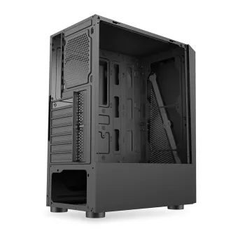 Carcasă 1stCOOL SHARK 2, middle tower, AU, USB 3.0, fără sursă de alimentare, ventilator RGB, panou lateral transparent, negru