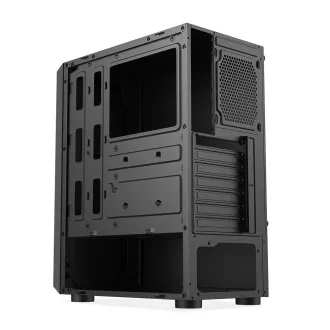 Carcasă 1stCOOL SHARK 2, middle tower, AU, USB 3.0, fără sursă de alimentare, ventilator RGB, panou lateral transparent, negru