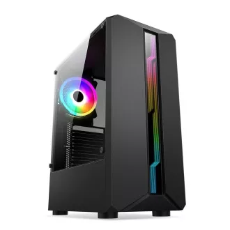 Carcasă 1stCOOL SHARK 1, middle tower, AU, USB 3.0, fără sursă de alimentare, ventilator RGB, panou lateral transparent, negru