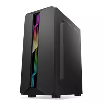 Carcasă 1stCOOL SHARK 1, middle tower, AU, USB 3.0, fără sursă de alimentare, ventilator RGB, panou lateral transparent, negru