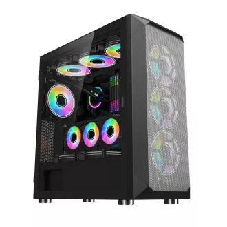1stCOOL Wind Storm Black MiddleTower, AU, USB3.0, fără sursă de alimentare, negru