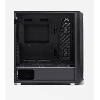 1stCOOL Wind Storm Black MiddleTower ARGB, AU, USB3.0, fără sursă de alimentare, ventilator RGB, panou lateral transparent, negru