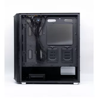 1stCOOL Wind Storm Black MiddleTower ARGB, AU, USB3.0, fără sursă de alimentare, ventilator RGB, panou lateral transparent, negru