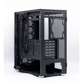1stCOOL Wind Storm Black MiddleTower ARGB, AU, USB3.0, fără sursă de alimentare, ventilator RGB, panou lateral transparent, negru
