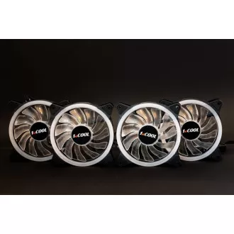 1stCOOL Wind Storm Black MiddleTower ARGB, AU, USB3.0, fără sursă de alimentare, ventilator RGB, panou lateral transparent, negru