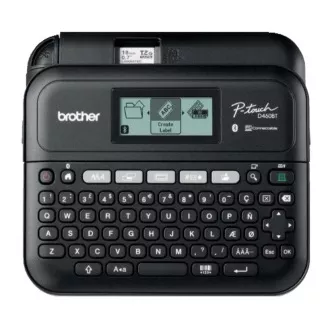 Imprimantă de etichete BROTHER PT-D460BTVP, panglică de 18 mm, USB, husă de transport, afișaj grafic mare Imprimantă de etichete BROTHER PT-D460BTVP, panglică de 18 mm, USB, husă de transport, afișaj grafic mare