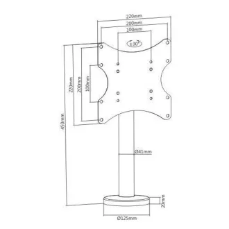 Suport TV de înaltă calitate 23-50", rotație laterală  /- 30°, înălțime 45cm, capacitate 50kg