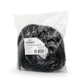 C-Tech CABLEXPERT spirală de tensionare a cablului, 12mm, 10 m, negru
