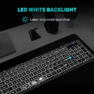 CONNECT IT DOODLE tastatură USB cu fir alb cu iluminare din spate pentru birou, versiunea CZ SK, NEGRU CONNECT IT DOODLE tastatură USB cu fir alb cu iluminare din spate pentru birou, versiunea CZ SK, NEGRU