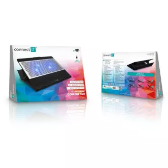 Placă de răcire pentru laptop CONNECT IT FrostBlast cu iluminare din spate albastră, NEGră Placă de răcire pentru laptop CONNECT IT FrostBlast cu iluminare din spate albastră, NEGră