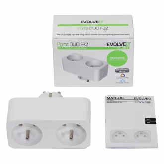 EVOLVEO Porta DUO F32, priză dublă Wi-Fi inteligentă cu contorizare a energiei electrice EVOLVEO Porta DUO F32, priză dublă Wi-Fi inteligentă cu contorizare a energiei electrice