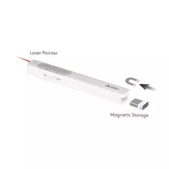 Prezentator și pointer laser wireless A4tech 2.4G, alb