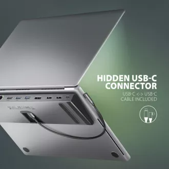 AXAGON HMC-4KX3 Hub USB 5Gbps, 3x USB-A, 2x HDMI, DP, RJ-45 GLAN, SD/microSD, audio, PD 100W, cablu USB-C 40cm