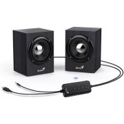 GENIUS Speakers SP-HF385BT, 2.0, Bluetooth 5.0, 4W, lemn, negru
