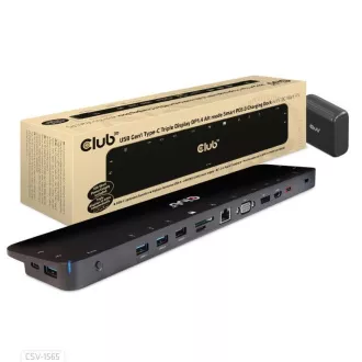 Stație de andocare Club3D USB-C 14v1, 1xDP, 1xHDMI, 1xVGA, 2xUSB-C, 5xUSB, 1xRJ45, 1x3.5mm, gri