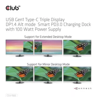 Stație de andocare Club3D USB-C 14v1, 1xDP, 1xHDMI, 1xVGA, 2xUSB-C, 5xUSB, 1xRJ45, 1x3.5mm, gri