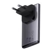 Adaptor de încărcare rapidă Baseus GAN5 Pro Ultrathin USB-C   USB-A 65W, gri
