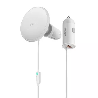 Baseus CW01 suport magnetic cu încărcare wireless (pentru grila de ventilație) 15W 25W, alb