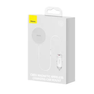 Baseus CW01 suport magnetic cu încărcare wireless (pentru grila de ventilație) 15W 25W, alb
