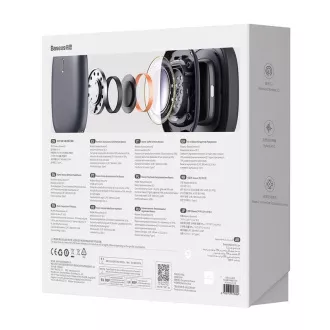 Baseus Bowie Bowie H2 TWS căști over-ear Bluetooth 5.2 fără fir, gri